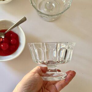 Crystal Ice Cream Bowls – Pair of Short-Stem Dessert Glasses,  Footed Coupe